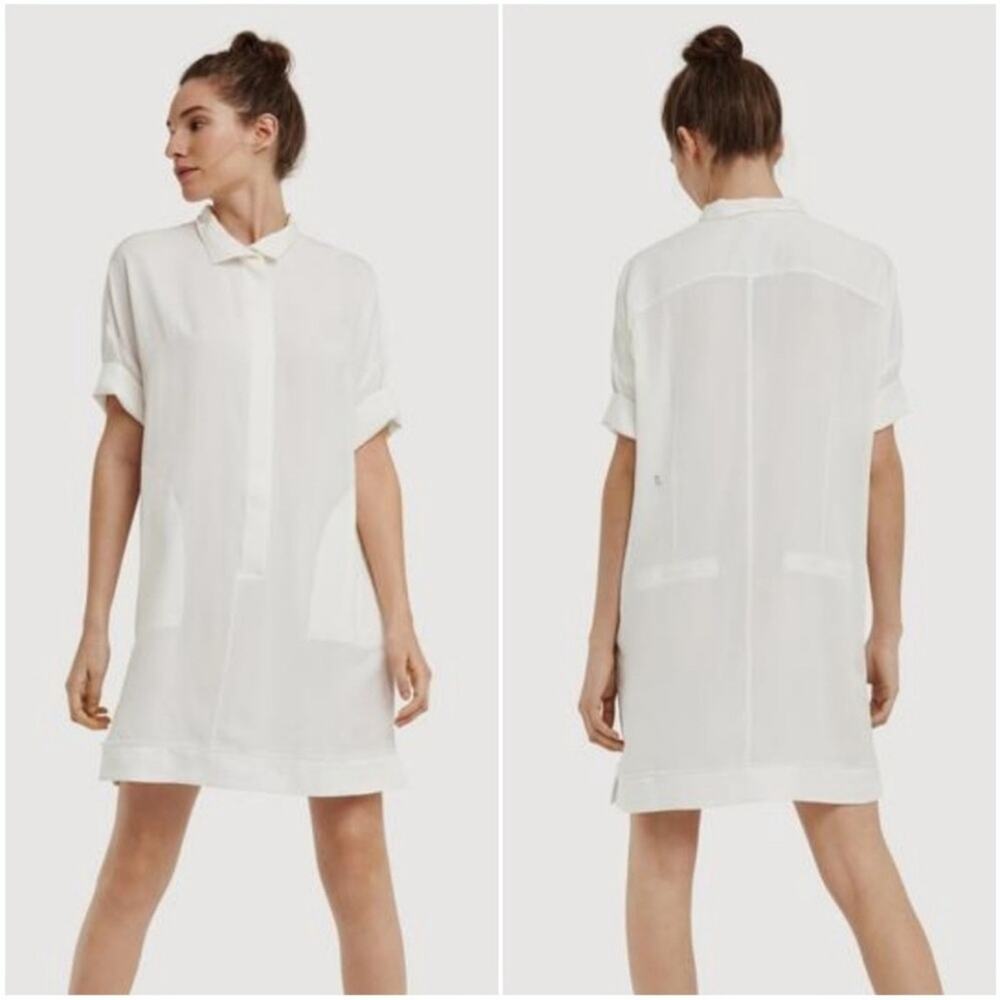 Kit and Ace Great Lengths Tunic Blouse in Ivory Cream Boxy Shirt Dress Small